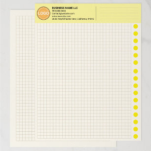 Custom Grid Graph Paper Sheets with Company Logo