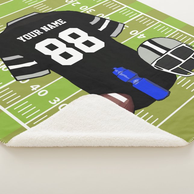 Custom Grid iron Football Jersey on Field Sherpa Blanket (3/4)