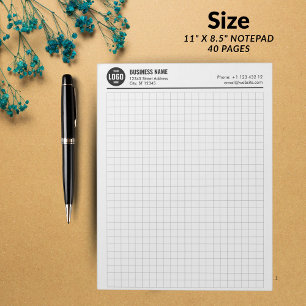 Custom Grid Notepad 5 Sq/Inch with Logo & Info