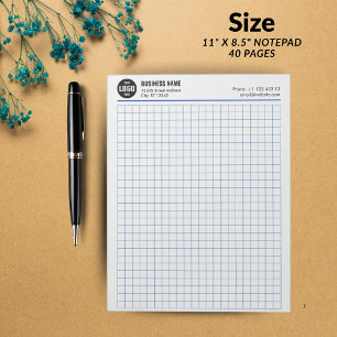 Custom Grid Notepad 5 Sq/Inch with Logo & Info