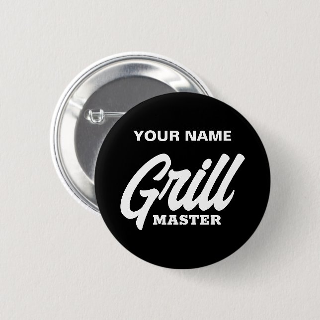 Custom Grill Master buttons for BBQ party (Front & Back)