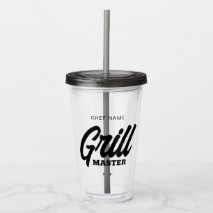 Custom Grill Master tumbler cup for BBQ chef