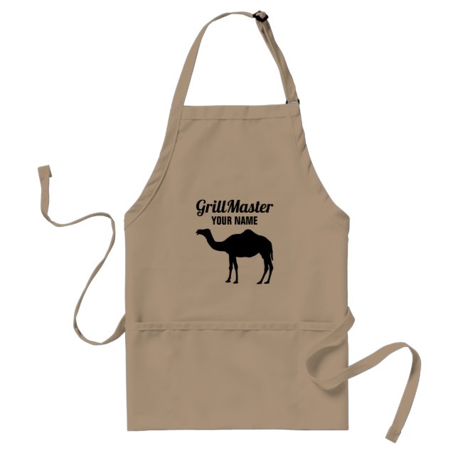 Custom grillmaster camel color BBQ apron for men (Front)