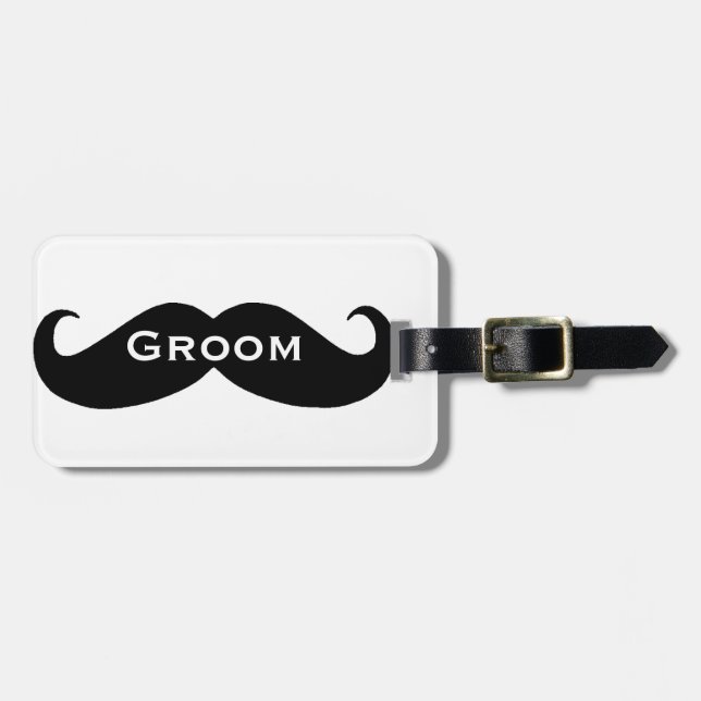 Custom Groom's Luggage Tag (Front Horizontal)