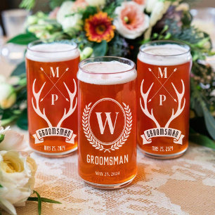 Custom Groomsman Beer Glasses set of 2