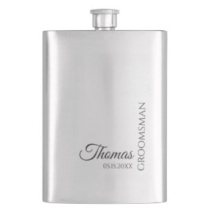 Custom Groomsman Best Man Wedding Monogram Hip Flask