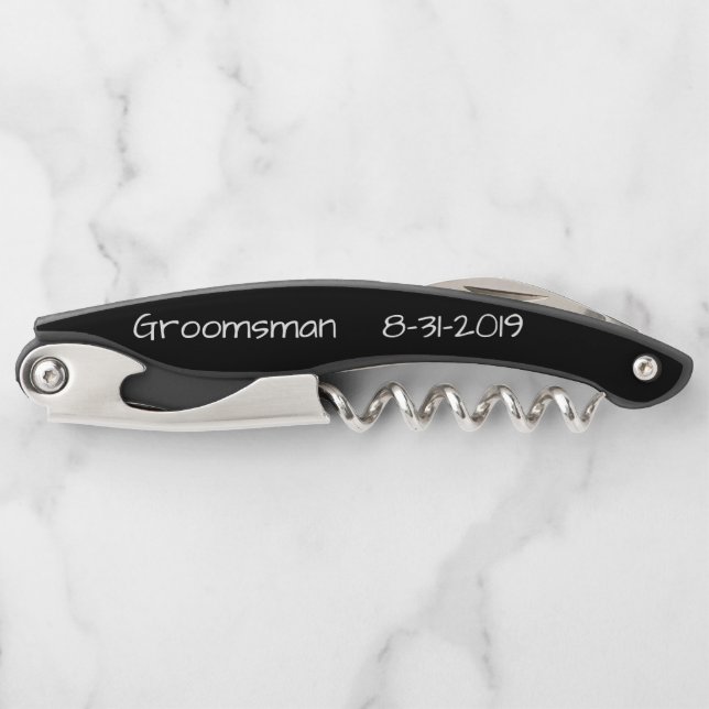 Custom Groomsman Design Corkscrew (Front)