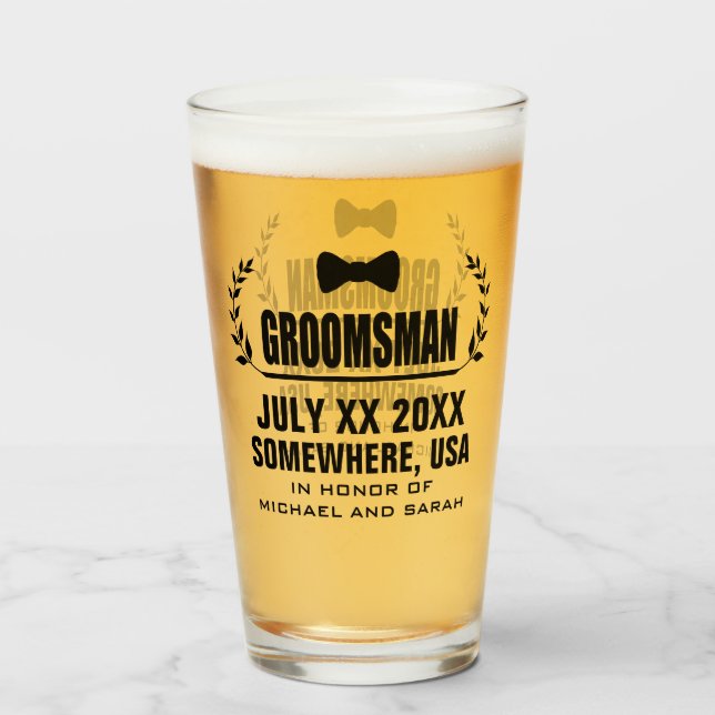 Custom Groomsman Glass (Front Filled)