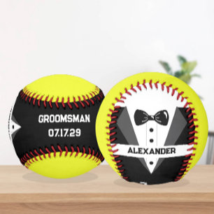 Custom Groomsman Softball – Personalized Text