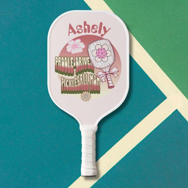 Custom Groovy Retro Mom Pickleball Paddle (Creator Uploaded)