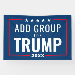 Custom Group for Trump 2024 - red white blue Banner