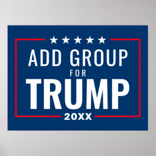 Custom Group for Trump 2024 - red white blue Poster