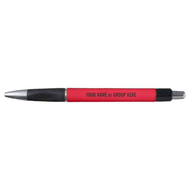 Custom Group Name & Text Promotional Red Pen (Front)