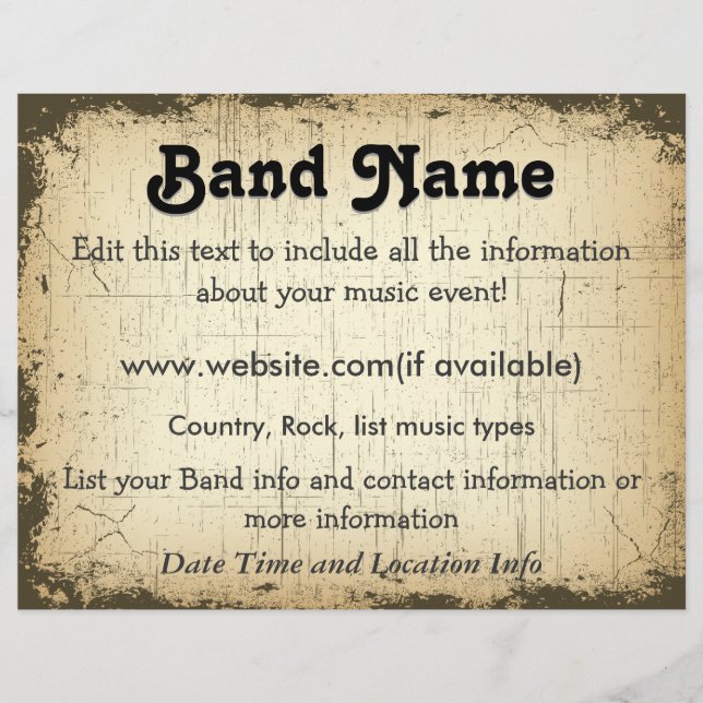 Custom Grunge Band Flyer (Front)
