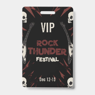 Custom Grunge Rock Concert VIP Badge Pass