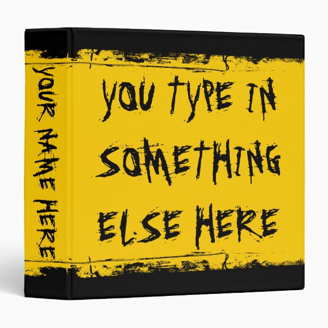 Custom Grunge School Bus Yellow Binder (Front/Spine)