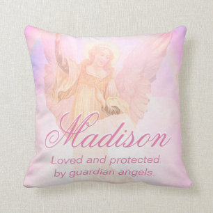 Custom Guardian Angel Add Name Throw Pillow