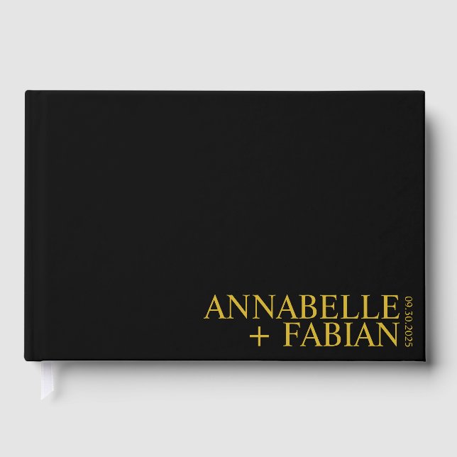 Custom Guest Book, Personalized Luxury Wedding Gue Book (Front)
