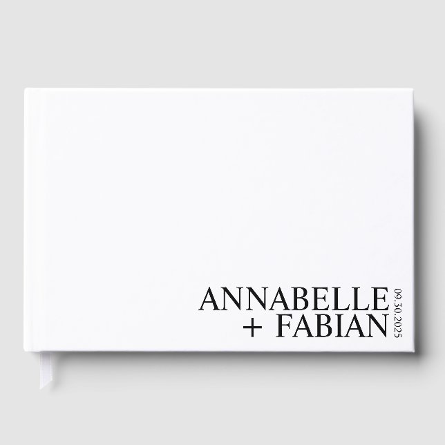 Custom Guest Book, Personalized Luxury Wedding Gue Guest Book (Front)