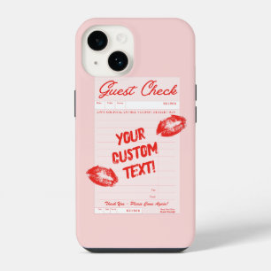 Custom Guest Check Personalized Quote Red Poster iPhone 14 Case