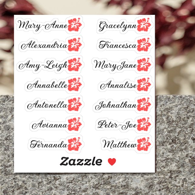 Custom Guest List 14 Names Calligraphy Hawaii Cute (Creator Uploaded)