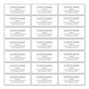 Custom Guests Address Labels Black And White