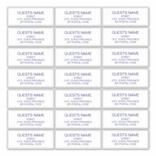 Custom Guests Address Labels Navy Blue