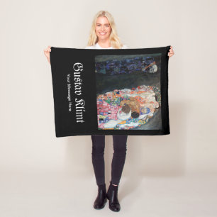 Custom Gustav Klimt Death and Life famous Fleece Blanket