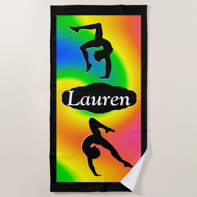 CUSTOM GYMNASTICS GIRL BEACH TOWEL (Front)