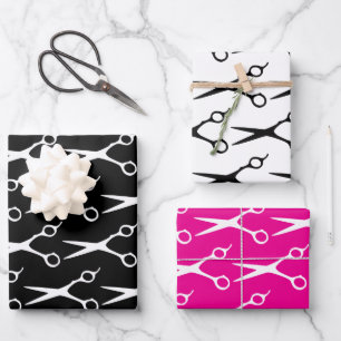 Custom hair salon and barber shop  wrapping paper sheet