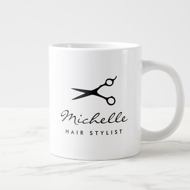 Custom hair stylish name extra large jumbo size coffee mug (Right)