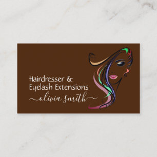 Custom Hairdresser & Eyelash Extensions Business Card
