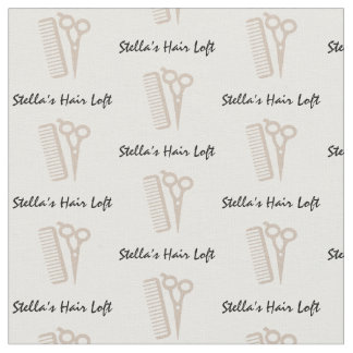 Custom Hairdresser Tan Scissor Comb Fabric
