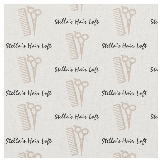 Custom Hairdresser Tan Scissor Comb Fabric (Close Up)