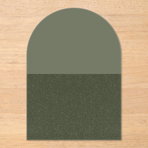 Custom Half Speckled Moss Arch Acrylic Invitation