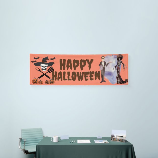 Custom Halloween Banner - Uggg Skeleton Party Deco (Tradeshow)