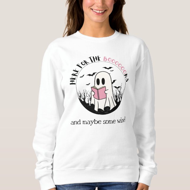 Custom Halloween Book Lover Ghost Sweatshirt (Front)