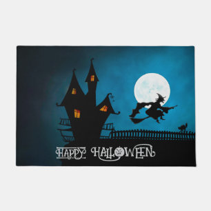 Custom Halloween Cute Spooky Whimsical Purple Navy Doormat