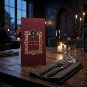 Custom Halloween Drink Menu Card Gold