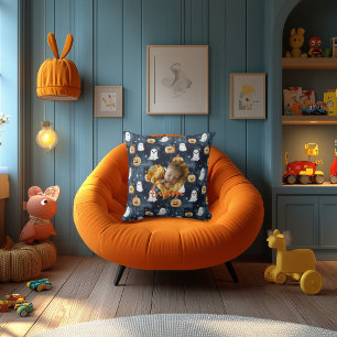 Custom Halloween for Kids with Photos and Name Throw Pillow