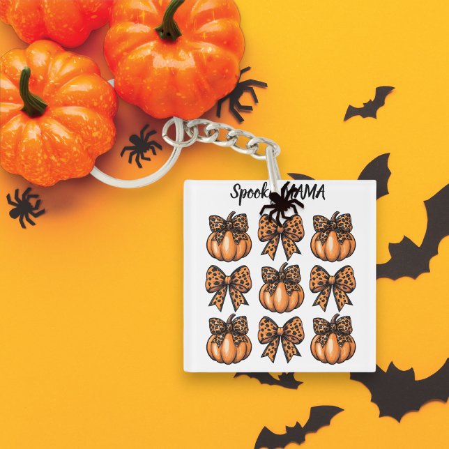 Custom Halloween Leopart Bow Pumpkin Coquette Keychain (Custom Halloween Leopart Bow Pumpkin Coquette Keychain)
