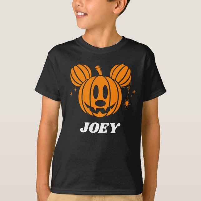 Custom Halloween Mickey Jack-o'-lantern T-Shirt (Front)