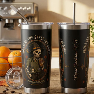 Custom Halloween Nurse | Working the Skeleton Insulated Tumbler