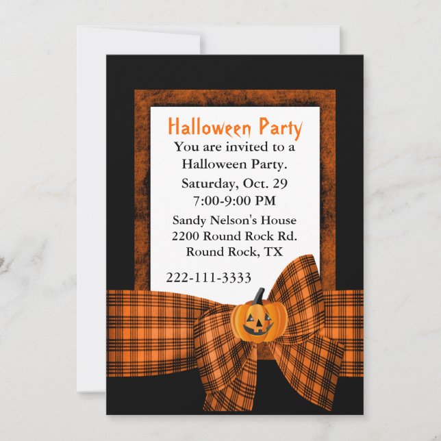 Custom Halloween Party Invitation (Front)