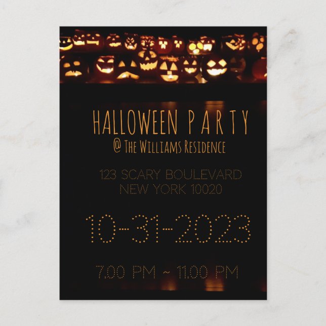 Custom Halloween Party Invitation Pumpkin (Front)