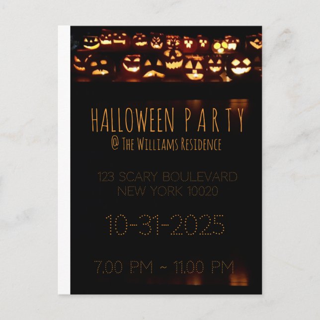 Custom Halloween Party Invitation Pumpkin (Front)