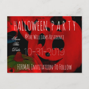 Custom Halloween Party Save The Date Pumpkins Announcement Postcard