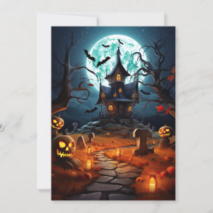 Custom Halloween Party Spooky Haunted House Invitation