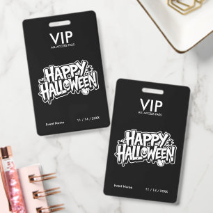 Custom Halloween Party VIP All Access Pass Elegant Badge