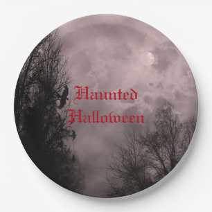 Custom Halloween Sky with Ravens Red Mist Plate